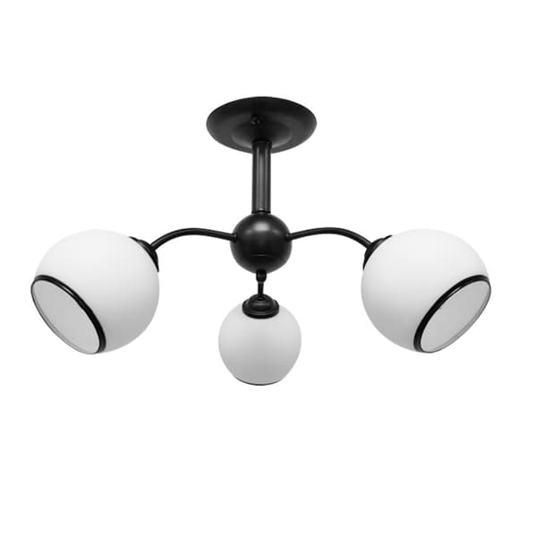 MARINEN HÆNGELAMPE SORT 3X40W E27 HVID LAMPE MED KRÆMNING