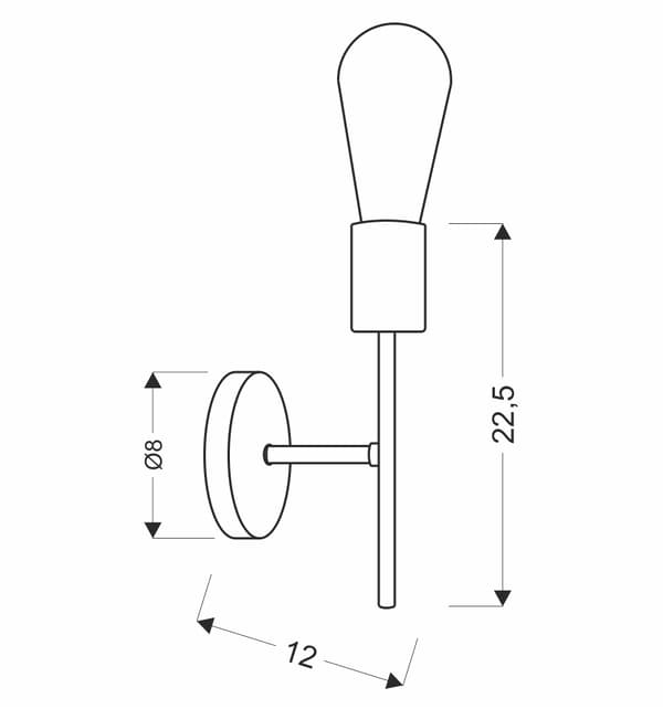 Crespilo vägglampa svart 1x40 e27