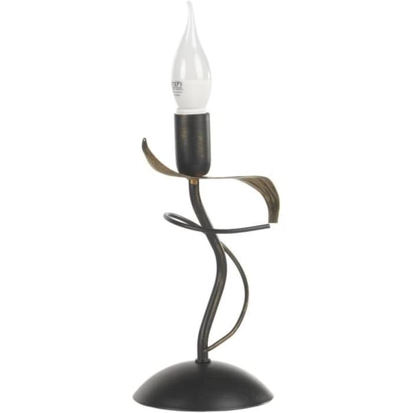 Onli Bugia Bordlampe-abat-jour E14 Brun-guld 15 x h 27 cm håndlavet metal