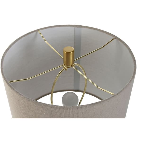 Bordlampe Home ESPRIT Hvid Hør Stentøj 30 x 30 x 64 cm