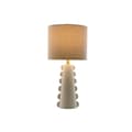 Miniatyrbillede 5 af 5: Bordlampe Home ESPRIT Hvid Hør Stentøj 30 x 30 x 64 cm