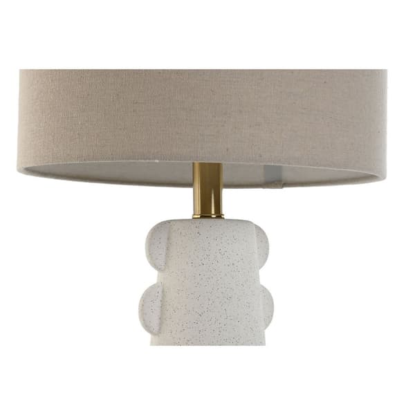 Bordlampe Home ESPRIT Hvid Hør Stentøj 30 x 30 x 64 cm