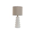 Miniatyrbillede 1 af 5: Bordlampe Home ESPRIT Hvid Hør Stentøj 30 x 30 x 64 cm