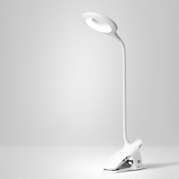 Trådlös LED-läslampa med klämma + svart micro USB-kabel