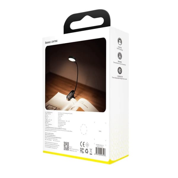 Mini LED skærm læselampe med clips, grå