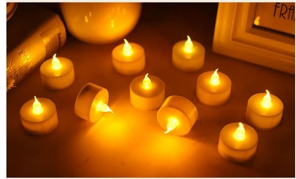 INF 10-paknings LED-telys, batteridrevne flammeløse stearinlys 0