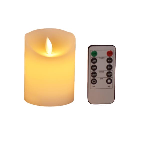INF LED-stearinlys, flammefri flimring med fjernkontroll