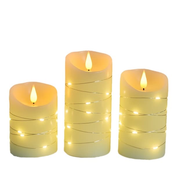 INF LED-Ljus med Fladdrande Låga & Fjärrkontroll, 3-pack 0
