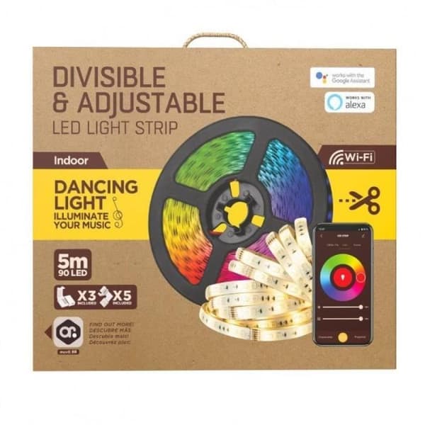 Tira LED Muvit IO MIOLST002/ 5m/ 24W/ Färg RGB+CCT/ Reglerbar/ WiFi
