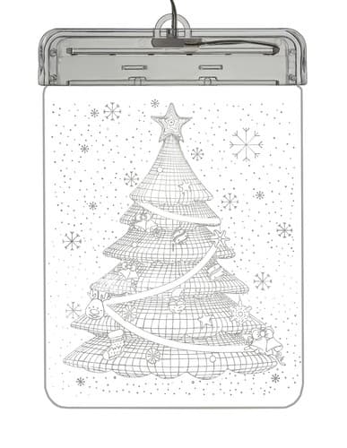 Farget glass LED 3D- juletre