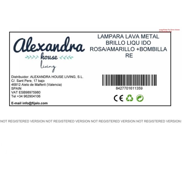 Lavalampa Alexandra House Living Gul Rosa Metall 9 x 37 x 9 cm