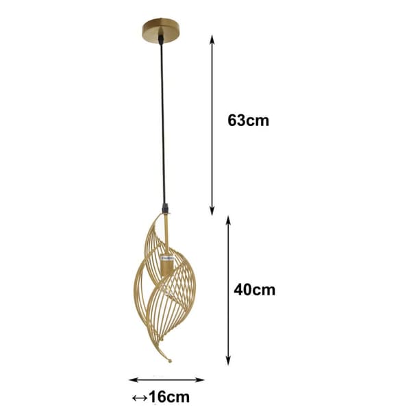 Taklys Alexandra House Living Gyllen Metall 60 W 16 x 40 x 16 cm