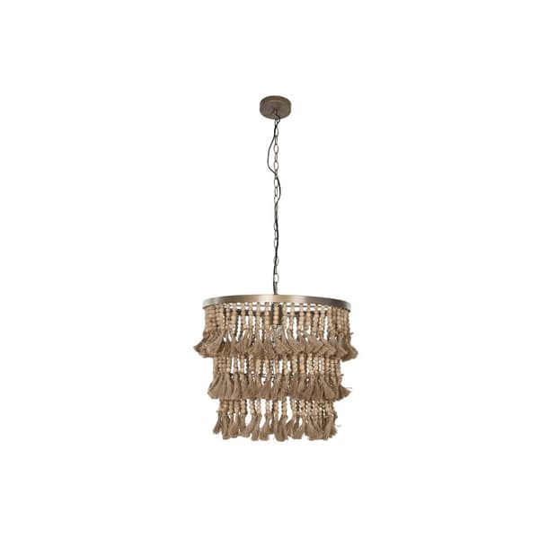 Loftslampe Home ESPRIT Brun Natur Træ Metal 50 W 53 x 53 x 123 cm Brun