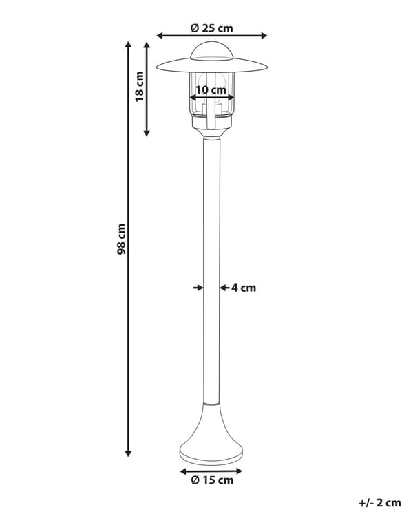 Pollarlampa Svart Aluminium 98 cm Stiglampa Utomhus Trädgårdsbelysning Modern Design