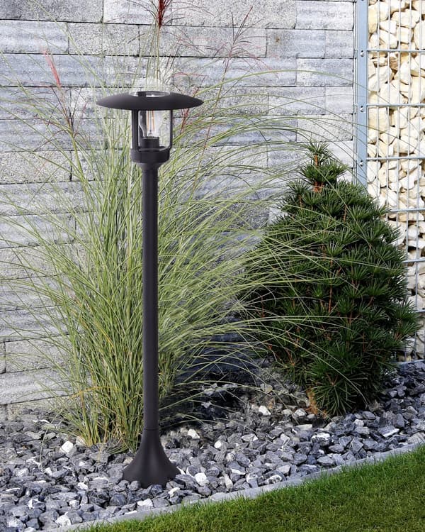 Pollarlampa Svart Aluminium 98 cm Stiglampa Utomhus Trädgårdsbelysning Modern Design