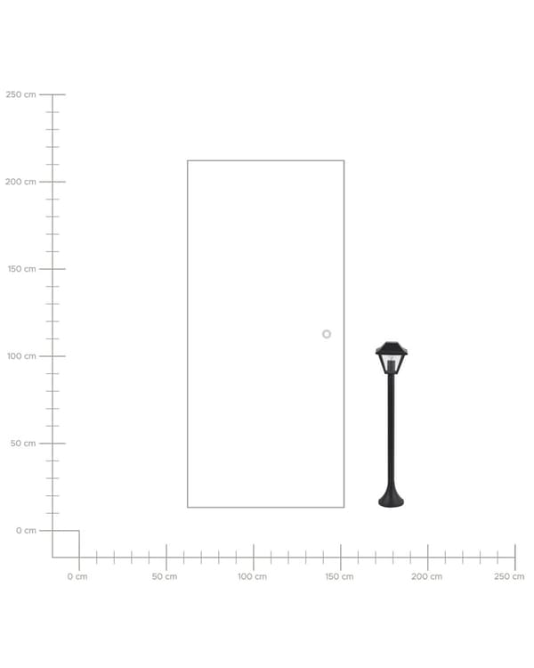 Pullertlampe Svart Aluminium 94 cm Stilampe Utendørs Hagebelysning Moderne Design