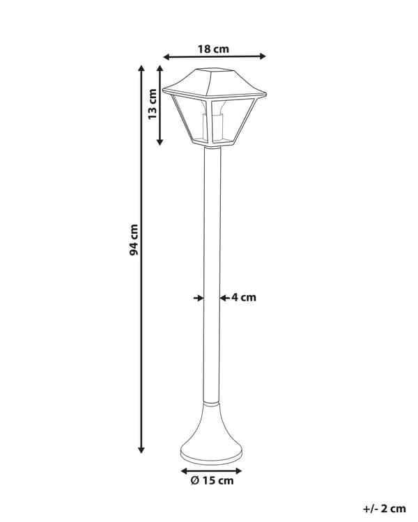 Pollare Svart Aluminium 94 cm Stiglampa Utomhus Trädgårdsbelysning Modern Design