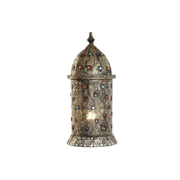 Bordlampe Home ESPRIT Multifarvet Gylden Metal 50 W 220 V 25 x 25 x 55 cm (2 enheder)