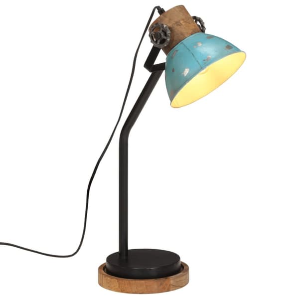 Skrivbordslampa 25 W nött blå 18x18x60 cm E27