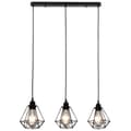 Miniatyrbild 2 av 2: Taklampa med diamantdesign svart 3 x E27-lampa