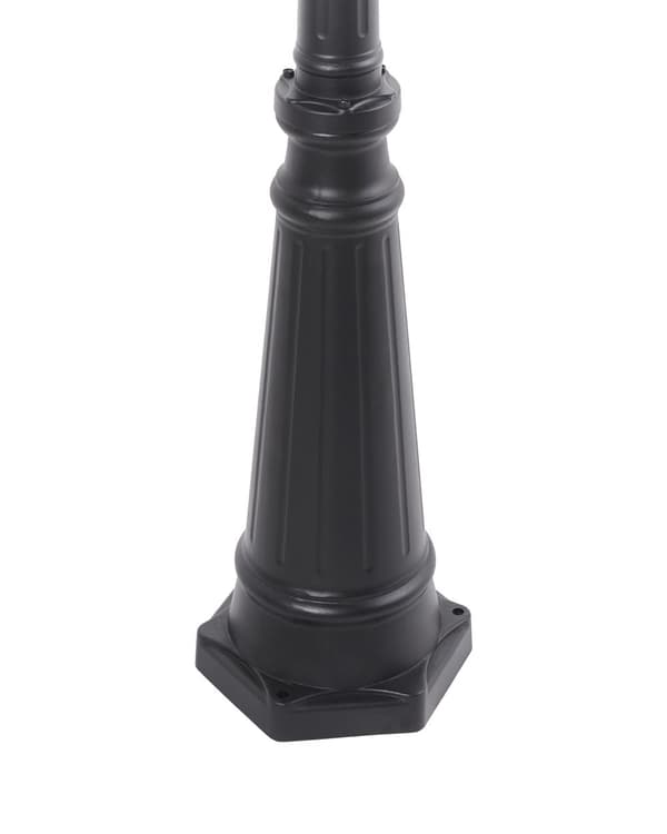 Lyktstolpe 3 Ljus Svart Väglampa Aluminium Syntetisk Skärm Utomhus Trädgårdsbelysning Modern Design