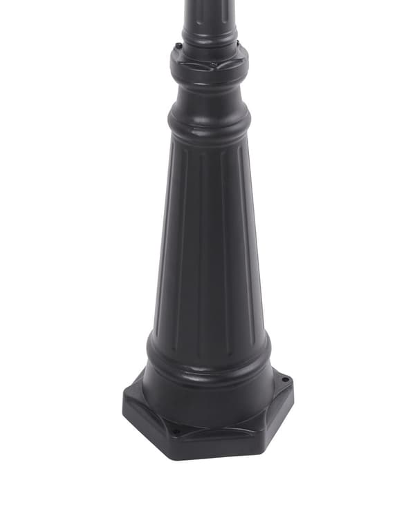 Lyktstolpe 3 Ljus Svart Väglampa Aluminium Syntetisk Skärm Utomhus Trädgårdsbelysning Modern Design