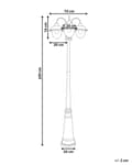 Miniatyrbilde 3 av 7: 3 lys Lyktestolpe Svart Lampe Aluminium Syntetisk Skjerm Utendørs Hagebelysning Moderne Design