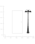 Miniatyrbilde 7 av 7: 3 lys Lyktestolpe Svart Lampe Aluminium Syntetisk Skjerm Utendørs Hagebelysning Moderne Design