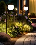 Miniatyrbillede 2 af 8: Havelampe Sort H 105 cm Udendørs Pullert Lampe LED lys Sokkelampe Langs Indkørsel Bedlampe Belysning