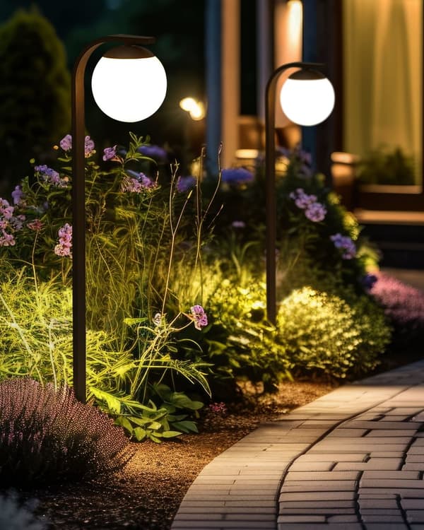 Havelampe Sort H 105 cm Udendørs Pullert Lampe LED lys Sokkelampe Langs Indkørsel Bedlampe Belysning