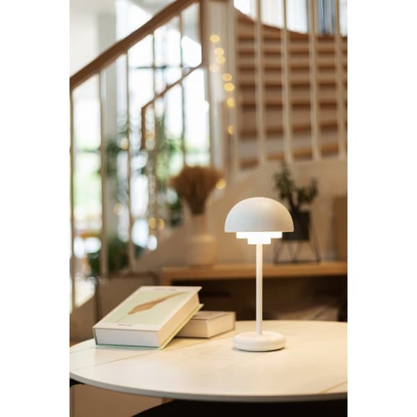 Enne Cobo -LED bordslampa, vit, uppladdningsbar