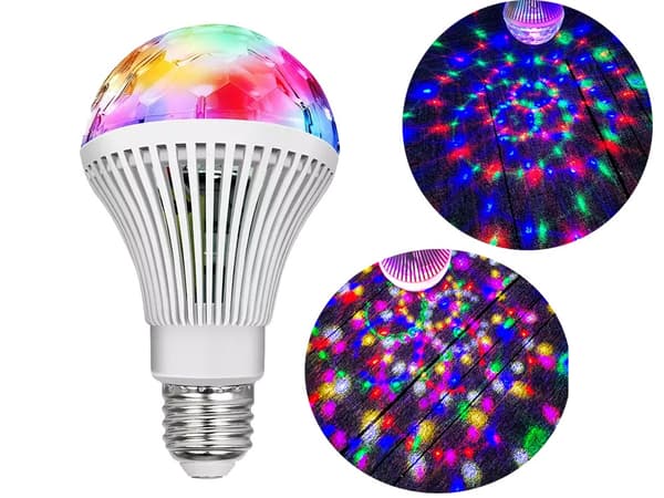 RGB LED-lampe E27 sokkel - Roterende discolampe – Disco