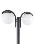Miniatyrbillede 5 af 7: Lygtepæl Sort Aluminium 205 cm Gadelygte til Haven LED Gadelampe med 2 Arme Klassisk Lysstolpe Design Belysning Udendørs Gadelys