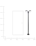 Miniatyrbillede 7 af 7: Lygtepæl Sort Aluminium 205 cm Gadelygte til Haven LED Gadelampe med 2 Arme Klassisk Lysstolpe Design Belysning Udendørs Gadelys