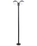 Miniatyrbillede 1 af 7: Lygtepæl Sort Aluminium 205 cm Gadelygte til Haven LED Gadelampe med 2 Arme Klassisk Lysstolpe Design Belysning Udendørs Gadelys
