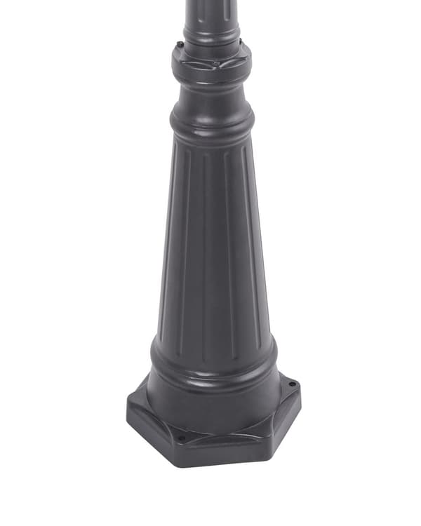 Lygtepæl Sort Aluminium 222 cm Gadelygte til Haven LED Gadelampe med 3 Arme Klassisk Lysstolpe Design Belysning Udendørs Gadelys