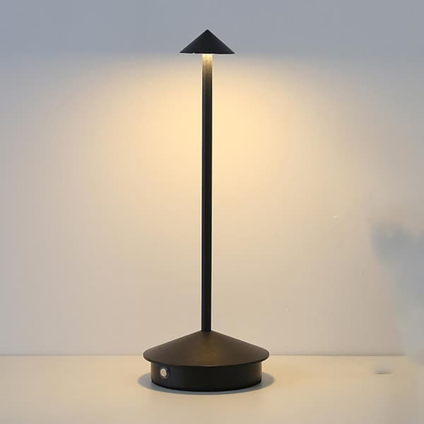 Sort bordlampe med 3 lysstyrkeniveauer og touch-kontrol