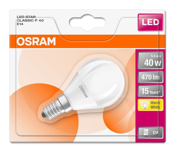 LED krone 40W/827mat E14