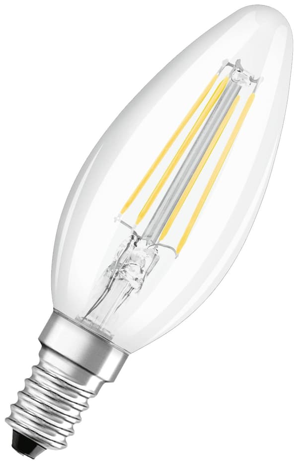 LED BASE candle fil 470lm 4W/827 (40W) E14 2-pack