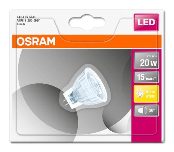 LED MR11 20W/827 36° GU4