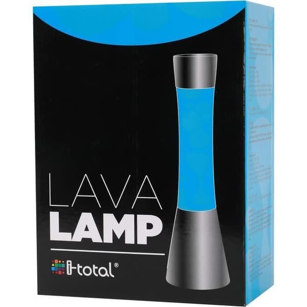 Lavalampa - I-TOTAL - XL1773 - Silver Sockel - Blå vätska - Vit vax