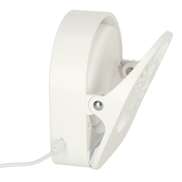 Sengebordslampe med clips til læsning, hvid