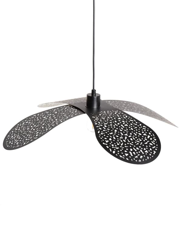 Pendellampe Svart Jern Metallskjerm Belysning Hengende Lampe Stil Stue Rom