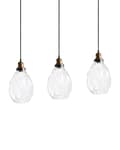 Miniatyrbilde 5 av 11: Pendellampe Gjennomsiktig Glass og Metall 3-Punkts Skjerm Belysning Hengende Lampe