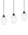 Miniatyrbilde 7 av 11: Pendellampe Gjennomsiktig Glass og Metall 3-Punkts Skjerm Belysning Hengende Lampe
