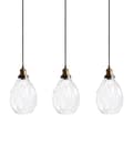 Miniatyrbilde 1 av 11: Pendellampe Gjennomsiktig Glass og Metall 3-Punkts Skjerm Belysning Hengende Lampe