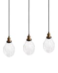 Miniatyrbillede 6 af 11: Lanbordspendel Glas Gennemsigtig rattan 84 cm Spisebordslampe med Flere Pærer Transparent Hængelampe til Køkken Pendel Lampe