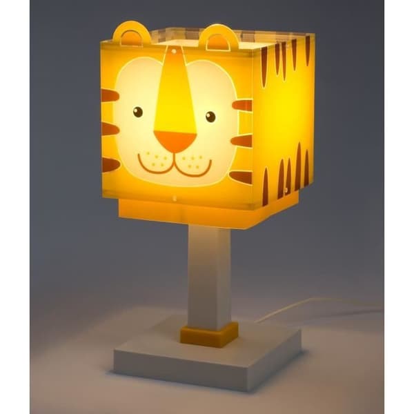 Dalber - Sänglampa för barn - Little Tiger - Tigermotiv, L 15 cm, H 30 cm, Gul