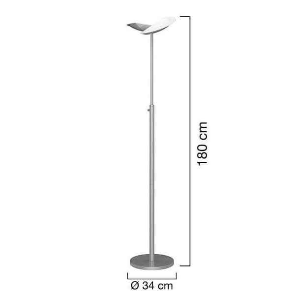 UNILUX Zelux metallgrå LED-golvlampa, 180 cm - 400100711