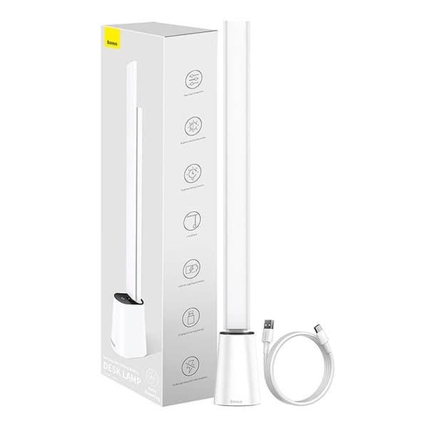 Sammenfoldelig skrivebordslampe Baseus Smart Eye genopladelig (hvid)